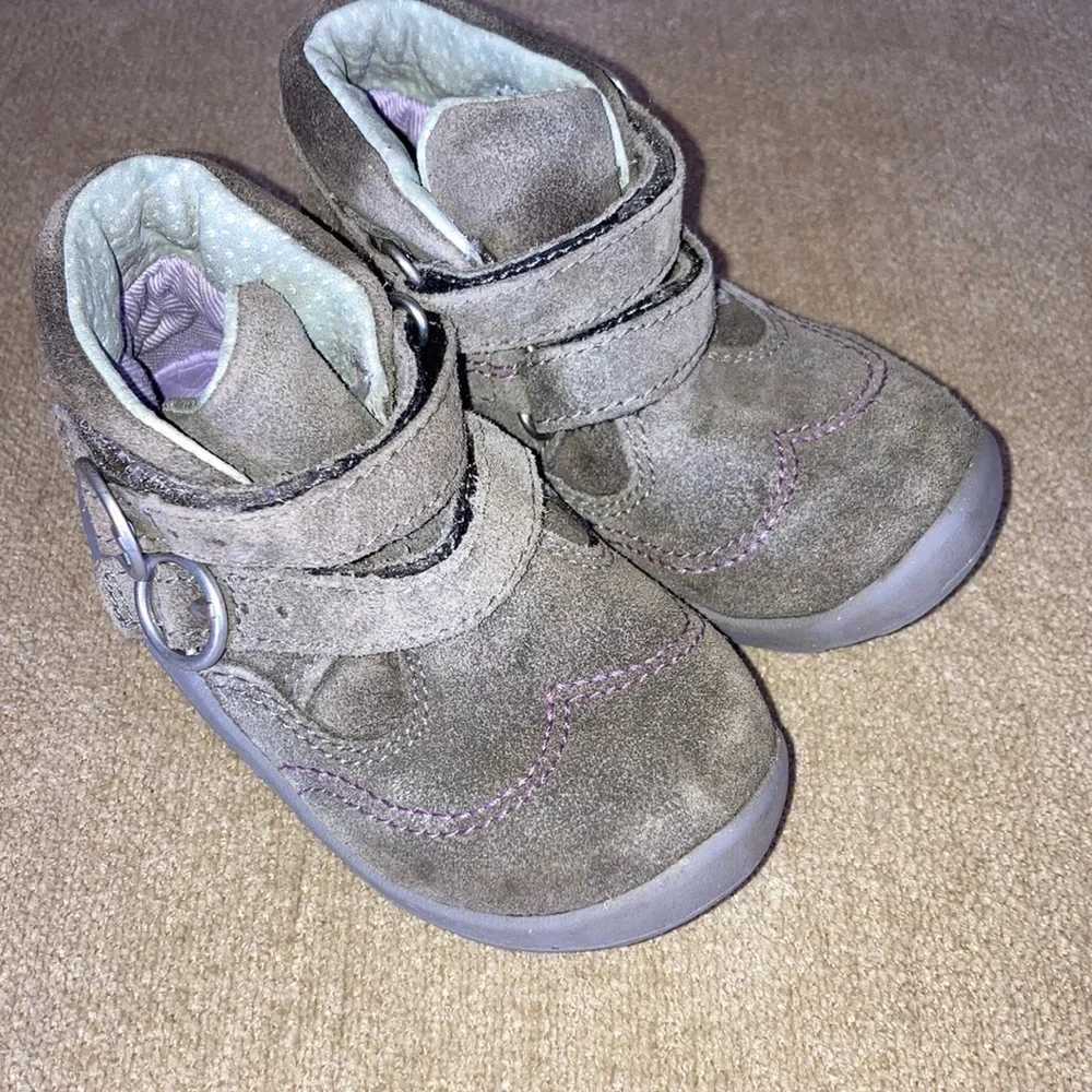 STRIDE RITE Gisella Suede Baby Boots Size 4.5